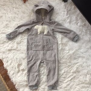 24 month toddler hooded fleece romper